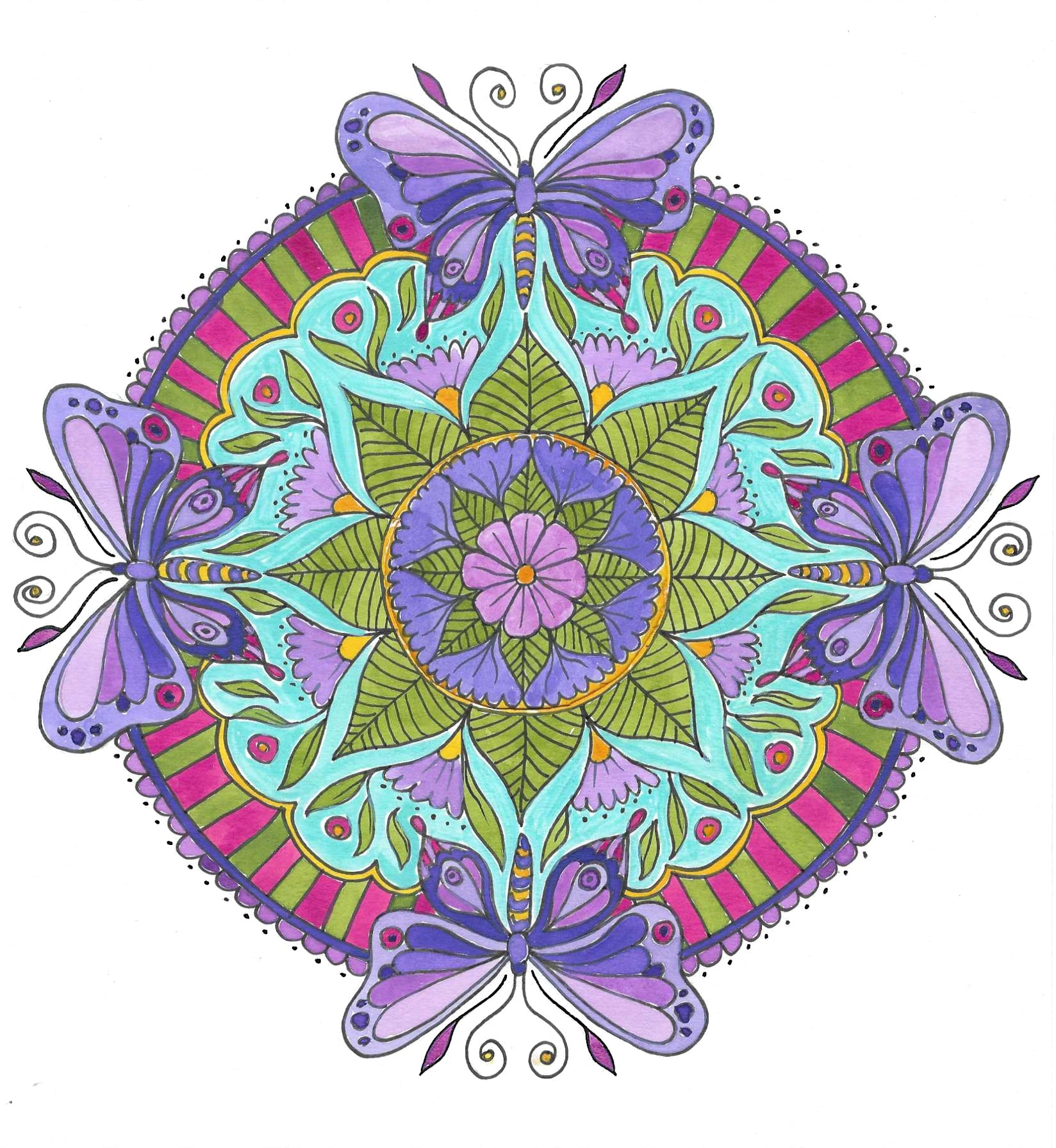 Purple Butterfly Mandala Gift Card