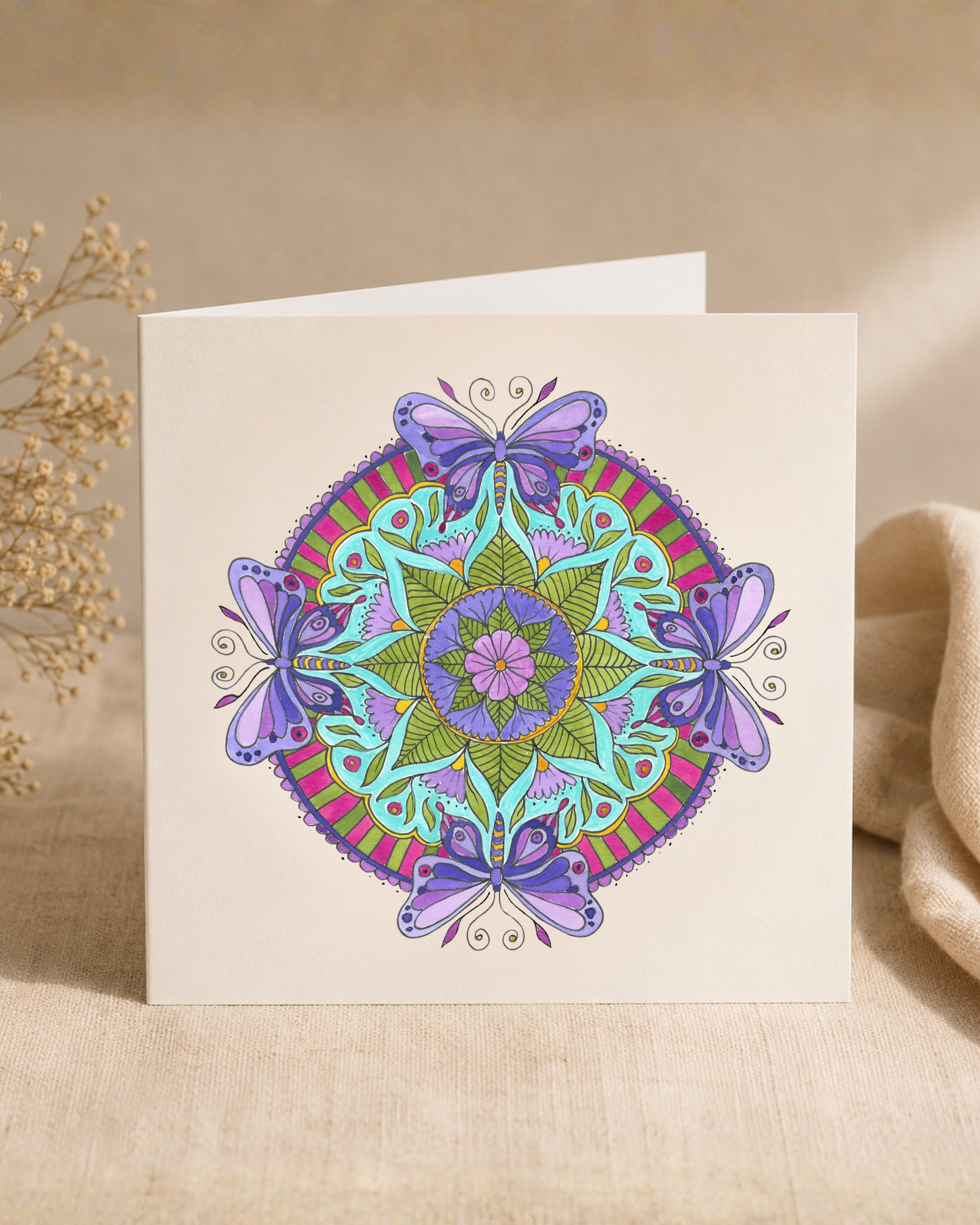 Purple Butterfly Mandala Gift Card