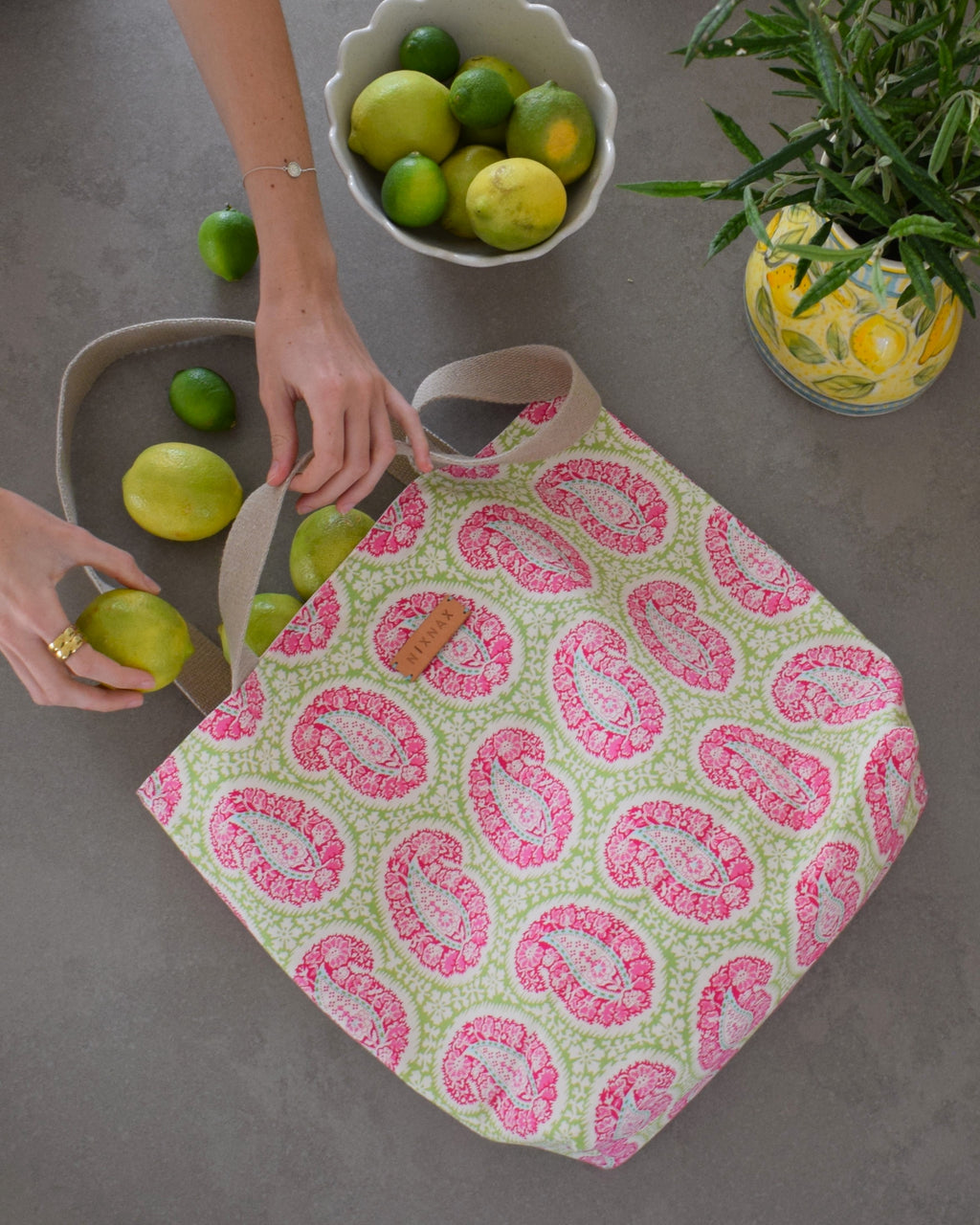 Rose Paisley Tote Bag